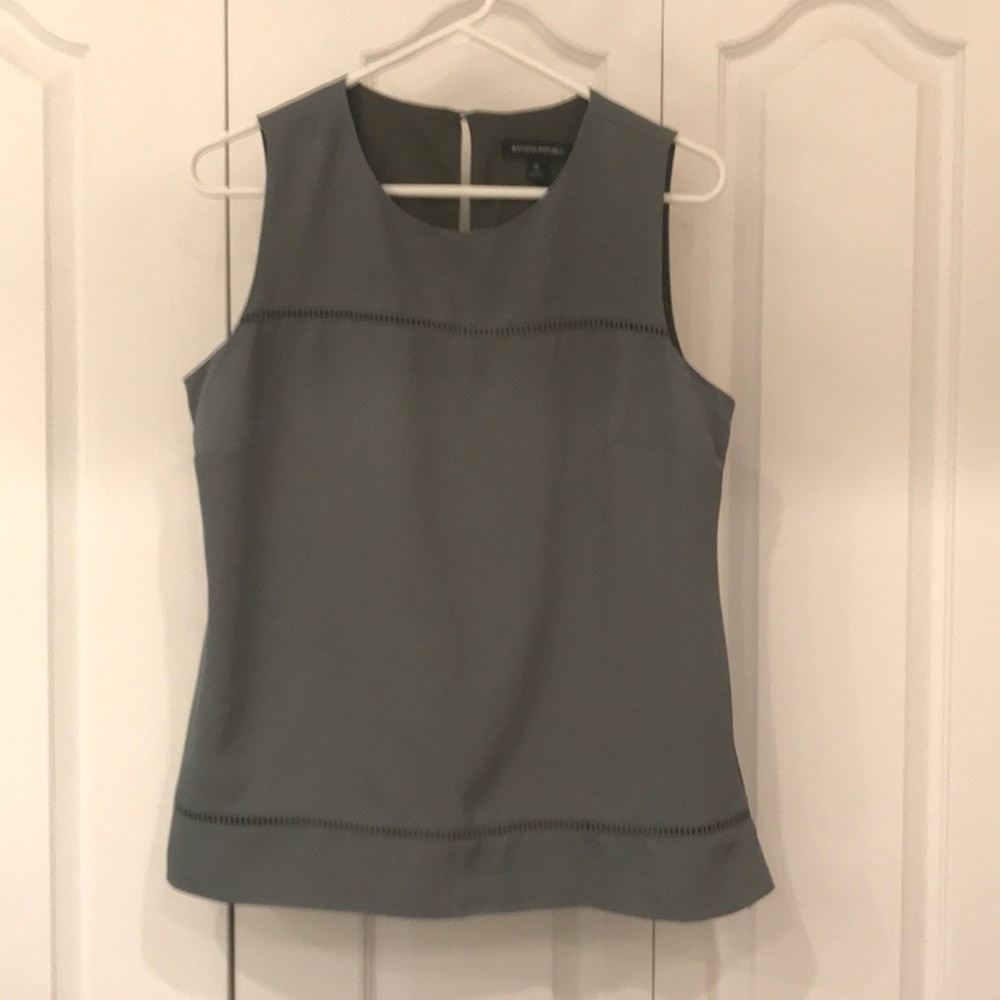 Sleeveless olive green blouse
